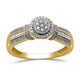 Load image into Gallery viewer, Jewelili 14K Yellow Gold Over Sterling Silver With 3/8 CTTW Diamonds Composite Engagement Ring
