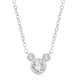 Load image into Gallery viewer, Jewelili Disney Mickey &amp; Friends 10K White Gold with 1/2 CTTW Diamonds Mickey Fashion Pendant Necklace
