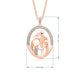 Load image into Gallery viewer, Jewelili 14K Rose Gold Over Sterling Silver With 1/10 CTTW Diamonds Parent and Two Children Family Heart Pendant Necklace
