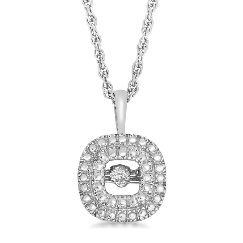 Jewelili Sterling Silver With Natural White Diamond Accent Pendant Necklace
