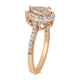 Load image into Gallery viewer, Jewelili 10K Rose Gold With Morganite and 1/3 CTTW Natural White Diamond Teardrop Ring
