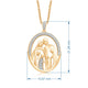 Load image into Gallery viewer, Jewelili Parent and Four Children Family Pendant Necklace with Natural White Diamonds in 18K Yellow Gold over Sterling Silver 1/10 CTTW View 4
