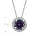 Load image into Gallery viewer, Jewelili Sterling Silver with Created Alexandrite and Created White Sapphire Halo Pendant Necklace
