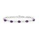 Load image into Gallery viewer, Jewelili Bolo Bracelet with Amethyst and Natural White Diamonds in Sterling Silver View 1
