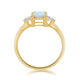 Load image into Gallery viewer, Jewelili Ring with Created Opal and White Diamonds in 10K Yellow Gold View 4
