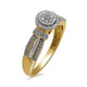 Load image into Gallery viewer, Jewelili 14K Yellow Gold Over Sterling Silver With 3/8 CTTW Diamonds Composite Engagement Ring

