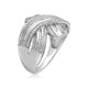 Load image into Gallery viewer, Jewelili Sterling Silver With 1/2 CTTW Baguettes and Round Diamonds Ring
