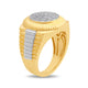 Load image into Gallery viewer, Jewelili Yellow Gold Over Sterling Silver With 1/10 CTTW Natural White Round Diamonds Men&#39;s Ring
