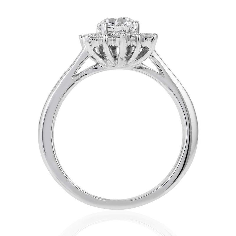 Enchanted Disney Fine Jewelry 14K White Gold 1 CTTW Snowflake Elsa Engagement Ring