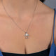Load image into Gallery viewer, Jewelili Zirconia Angel Pendant Necklace with Created Opal in Sterling Silver View 1
