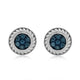Load image into Gallery viewer, Jewelili Stud Earrings with Treated Blue Diamond Accent in Sterling Silver View 4
