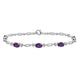 Load image into Gallery viewer, Jewelili Fashion Bracelet with Oval Shape Amethyst in Sterling Silver View 1
