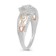 Load image into Gallery viewer, Jewelili 10K White Gold and Rose Gold With 1/3 CTTW Round Natural White Diamonds Ring
