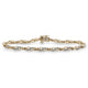 Load image into Gallery viewer, Jewelili Bracelet with Round Natural White Diamonds in 18K Yellow Gold over Sterling Silver 1/4 CTTW 8&quot;
