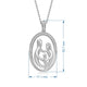 Load image into Gallery viewer, Jewelili Sterling Silver 1/10 CTTW Natural White Round Diamonds Parents with One Child Family Pendant Necklace
