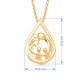 Load image into Gallery viewer, Jewelili Parent and Two Children Family Teardrop Pendant Necklace in Yellow Gold over Sterling Silver Cable Chain View 4

