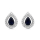 Load image into Gallery viewer, Jewelili Teardrop Drop Earrings with Pear Shape Genuine Blue Sapphire and Natural White Round Shape Diamonds in Sterling Silver View 3
