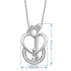 Load image into Gallery viewer, Jewelili Sterling Silver 1/10 CTTW Diamonds Parents with One Child Family Pendant Necklace
