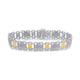Load image into Gallery viewer, Jewelili Mens Link Bracelet with Natural White Round Diamonds in 14K Yellow Gold over Sterling Silver 1/2 CTTW 8.5&quot;
