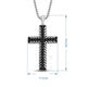 Load image into Gallery viewer, Jewelili Sterling Silver With 1/2 CTTW Treated Black Round Diamonds Men&#39;s Cross Pendant Necklace
