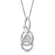 Load image into Gallery viewer, Jewelili Sterling Silver With 1/10 CTTW Round Natural White Diamonds Twisted Pendant Necklace
