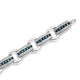 Load image into Gallery viewer, Jewelili Link Bracelet with Treated Blue Diamonds and Natural White Diamonds in Palladium Flash over Brass 1.00 CTTW View 1
