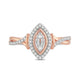Load image into Gallery viewer, Jewelili 10K Rose Gold with 1/4 CTTW Baguette and Round Natural White Diamonds Ring

