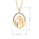 Load image into Gallery viewer, Jewelili 18K Yellow Gold Over Sterling Silver With 1/10 CTTW Diamonds Parent and Two Children Family Heart Pendant Necklace
