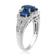 Load image into Gallery viewer, Jewelili Sterling Silver With Oval Created Ceylon Sapphire and Round White Sapphire Ring
