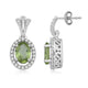 Load image into Gallery viewer, Jewelili Dangle Earrings with Peridot and Created White Sapphire in Sterling Silver View 2
