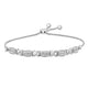 Load image into Gallery viewer, Jewelili Bracelet with White Diamonds Bracelet Adjustable Length in Sterling Silver 1/2 CTTW
