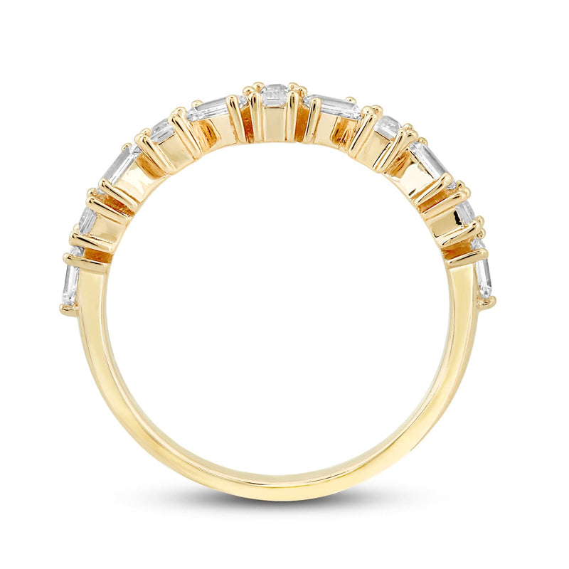 Jewelili Ring with Natural White Diamond in 14K Yellow Gold 1/2 CTTW View 3