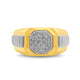 Load image into Gallery viewer, Jewelili Yellow Gold over Sterling Silver With 1/4 CTTW Natural White Round Diamonds Men&#39;s Ring
