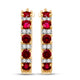 Load image into Gallery viewer, Jewelili Hoop Earrings with Created Ruby and Created White Sapphire in 18K Yellow Gold Over Sterling Silver
