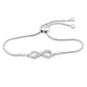 Load image into Gallery viewer, Jewelili Sterling Silver With 1/10 CTTW Diamonds Infinity Bolo Bracelet
