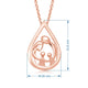 Load image into Gallery viewer, Jewelili Parent and Two Children Family Teardrop Pendant Necklace in 14K Rose Gold over Sterling Silver View 4
