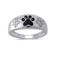 Load image into Gallery viewer, Jewelili Sterling Silver With Treated Black Diamond and White Diamonds Paw Ring
