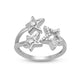 Load image into Gallery viewer, Jewelili Star Ring with Diamonds in Sterling Silver 1/5 CTTW View 1
