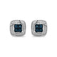Load image into Gallery viewer, Jewelili Stud Earrings with Treated Blue Diamonds and White Natural Diamonds in Sterling Silver View 2
