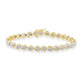 Load image into Gallery viewer, Jewelili Diamond Tennis Bracelet Natural White Round Shape in Yellow Gold Over Sterling Silver with 1/2 CTTW

