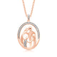 Load image into Gallery viewer, Jewelili 14K Rose Gold Over Sterling Silver With 1/10 CTTW Diamonds Parent and Two Children Family Heart Pendant Necklace
