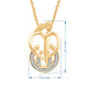 Load image into Gallery viewer, Jewelili Parents with Four Child Family Pendant Necklace with Diamonds in 18K Yellow Gold over Sterling Silver 1/10 CTTW View 4

