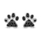 Load image into Gallery viewer, Jewelili Sterling Silver With 1/5 CTTW Treated Black Diamonds Dog Paw Stud Earrings
