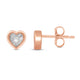Load image into Gallery viewer, Jewelili Heart Stud Earrings with Natural White Round Shape Diamonds in 14K Rose Gold Over Sterling Silver view 3
