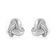 Load image into Gallery viewer, Jewelili Knot Stud Earrings with Diamonds in Sterling Silver 1/10 CTTW View 3

