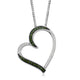 Load image into Gallery viewer, Jewelili Heart Pendant Necklace with Treated Green Diamonds and White Diamonds in Sterling Silver 1/6 CTTW View 1
