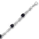 Load image into Gallery viewer, Jewelili Bracelet with Black Onyx and Created White Sapphire in Sterling Silver 7.25 View 1
