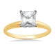 Load image into Gallery viewer, Jewelili Cubic Zirconia Solitaire Engagement Ring in 14K Yellow Gold
