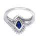 Load image into Gallery viewer, Jewelili Cocktail Ring with Marquise Created Ceylon Sapphire and Round Created White Sapphire in Sterling Silver View 4
