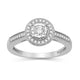 Load image into Gallery viewer, Jewelili Engagement Ring with Natural White Diamond in Sterling Silver 1/3 View 1
